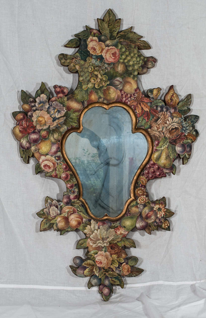 Italian Pair of 19th Century Hand-Painted Mirrors For Sale