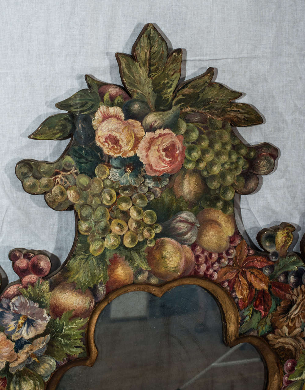 Pair of 19th Century Hand-Painted Mirrors For Sale 3