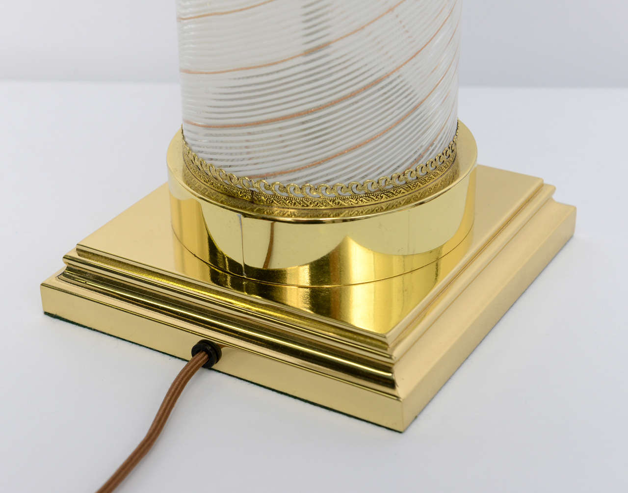 Fine Dino Martens Mezza Filigrana Murano Columnar Table Lamps 1