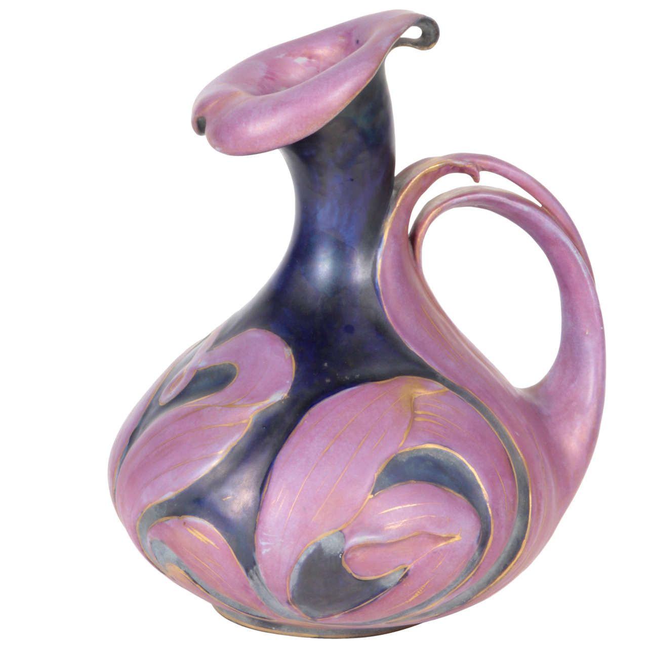 Amphora Art Pottery, Riessner, Stellmacher & Kessel Art Nouveau Ewer, circa 1900 For Sale