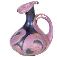 Amphora Art Pottery, Riessner, Stellmacher & Kessel Art Nouveau Ewer, circa 1900