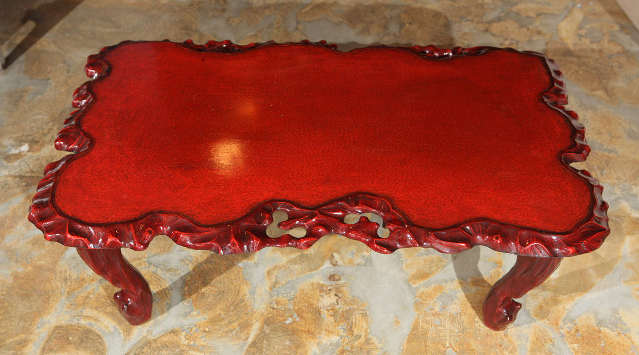 Lacquered Chinese Root Coffee Table 1