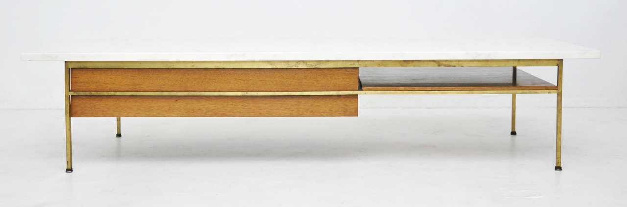 Paul McCobb Brass and Marble Coffee Table 2