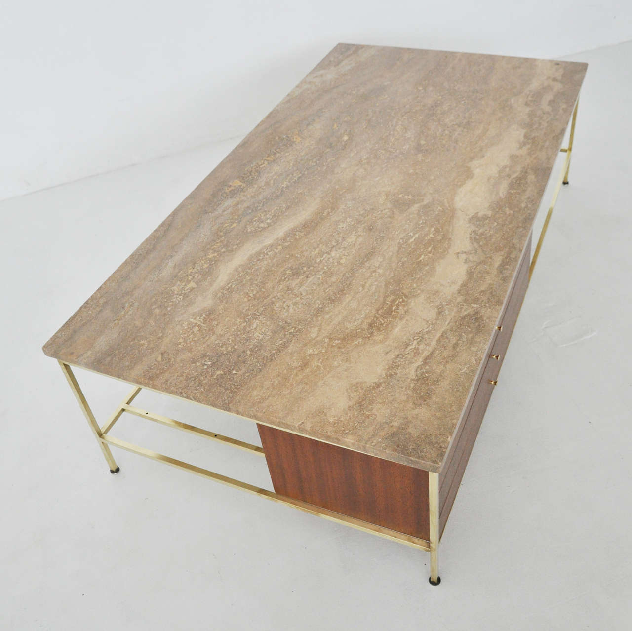 Paul McCobb Brass Frame Coffee Table 1