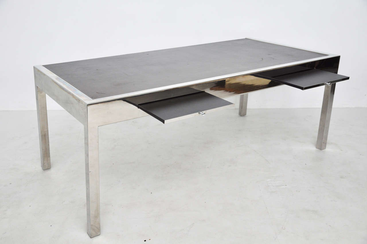 Stainless Steel Pace Desk by Leon Rosen
