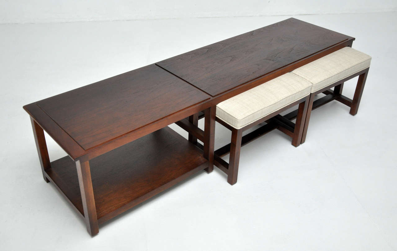 American Dunbar Coffee Table with Stools by Edward Wormley