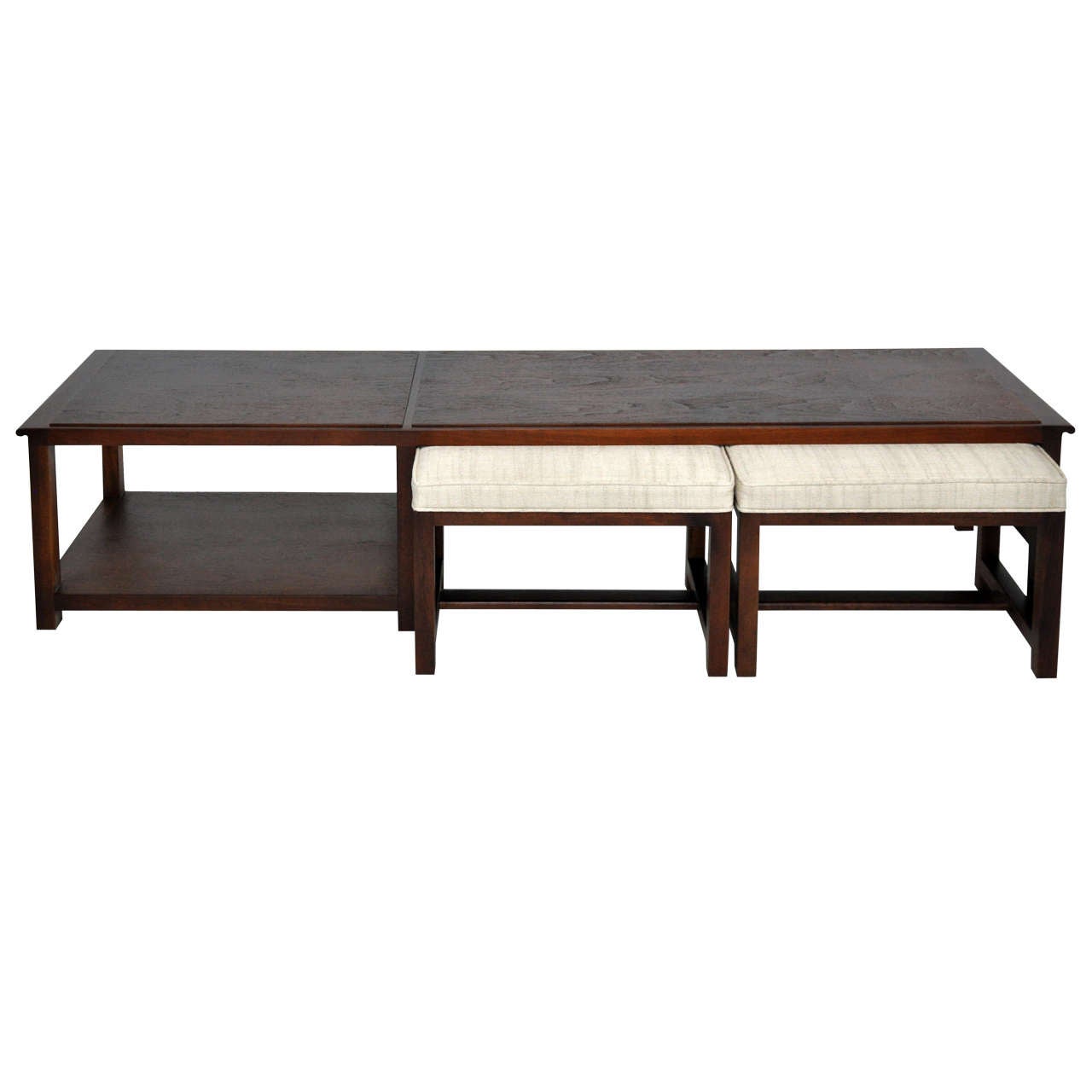 Dunbar Coffee Table with Stools by Edward Wormley