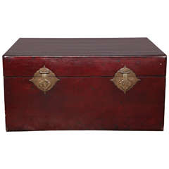 Chinese Export Trunk Handmade of Pig Skin