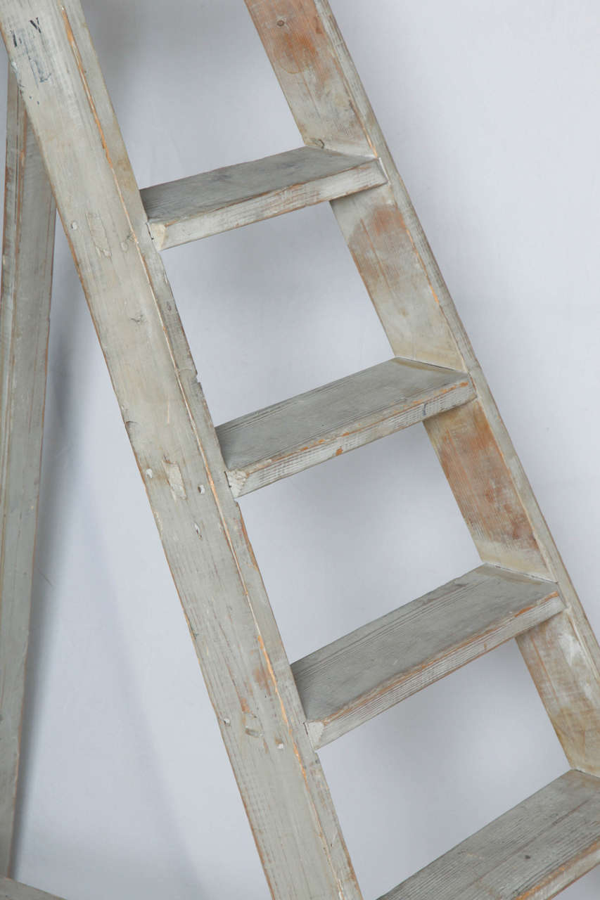 19th Century Large French Library Ladder