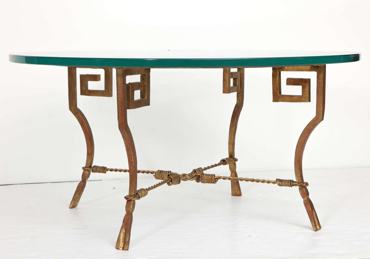 Wrought Iron 1940s Cocktail Table by Maison Ramsay For Sale