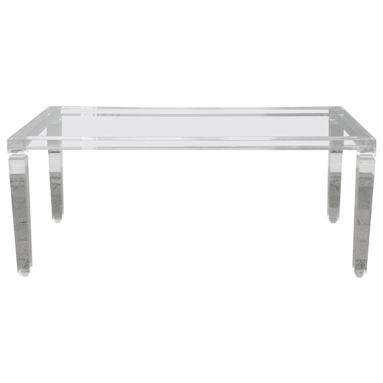 Perspex and Glass Dining Table Made by Fabianart Roma at 1stDibs