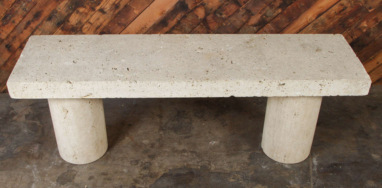 Three Pieces Stone Bench from Mid-Century Estate 1