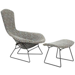 Vintage Harry Bertoia Bird Chair and Ottoman for Knoll
