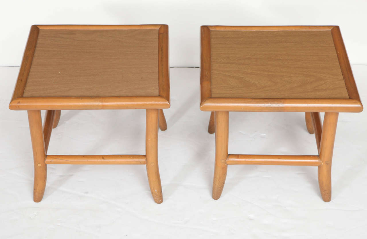 Mid-20th Century Pair of 1960s Bamboo Low Tables