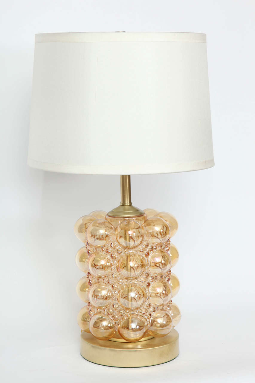 Scandinavian Modern Helena Tynell Champagne Bubble Glass Lamps