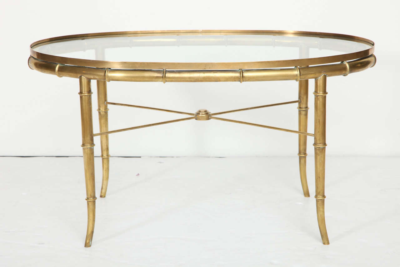 Pair of brass side table by Mastercraft, 