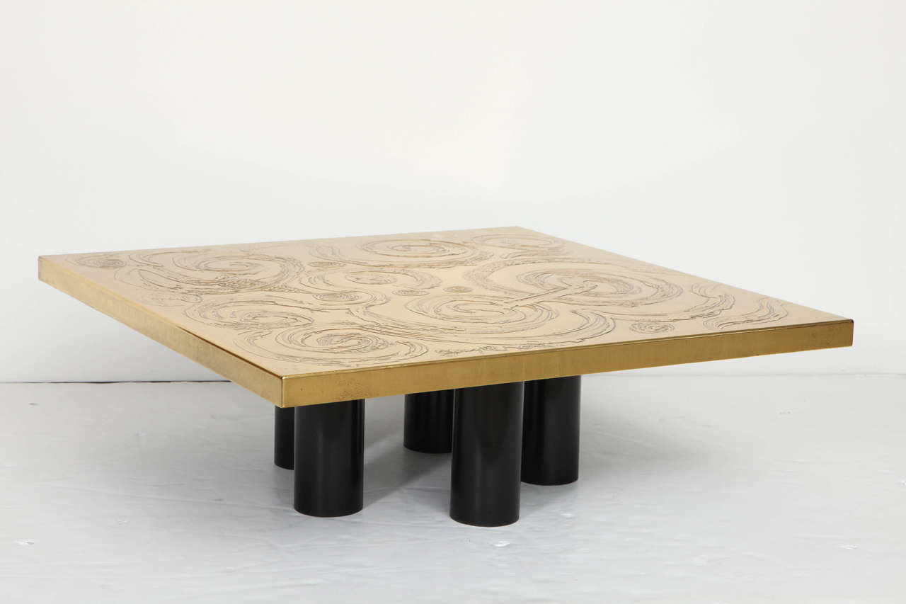 Coffee Table Etched Brass by Guy De Jong 3