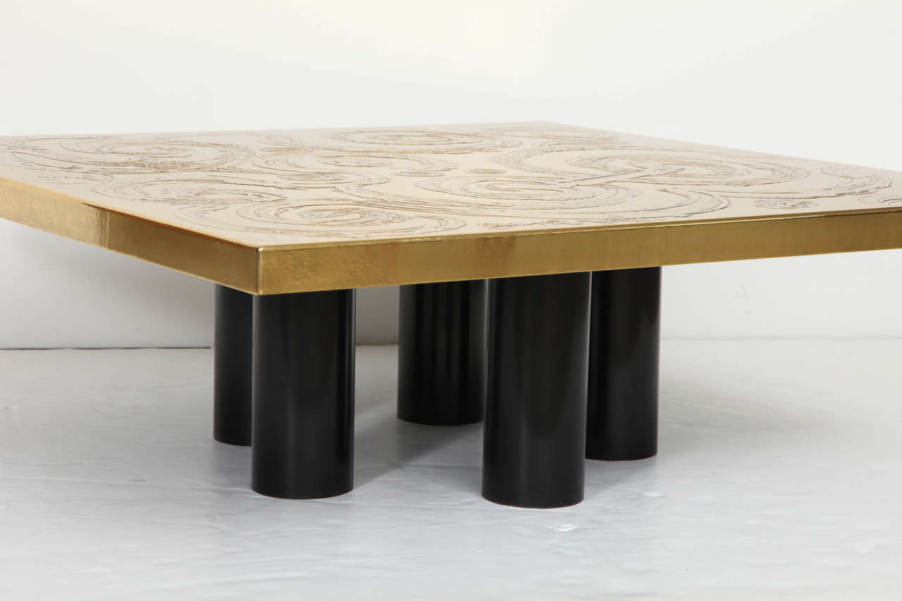 Coffee Table Etched Brass by Guy De Jong 4