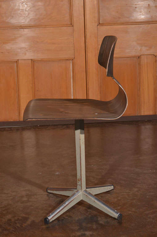 Wood Mid-Century Office Side Chairs