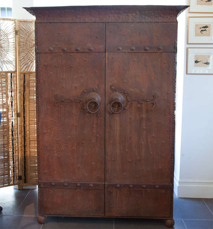 Spanish metal armoire with two doors