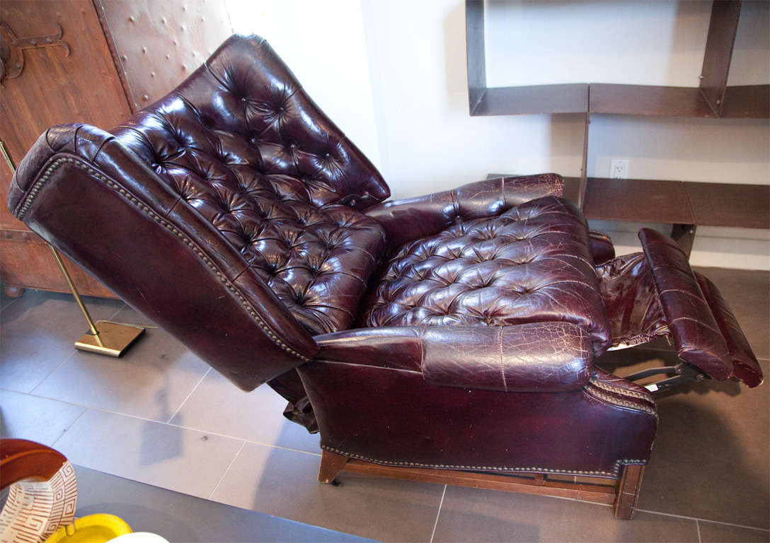 Chesterfield leather tufted recliner 2