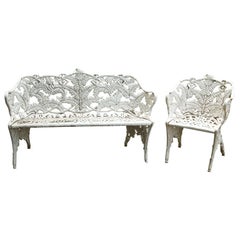 Set of Two Cast Iron Benches