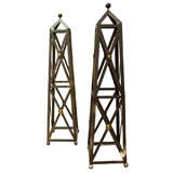 Pair or Wrought Iron Obelisks