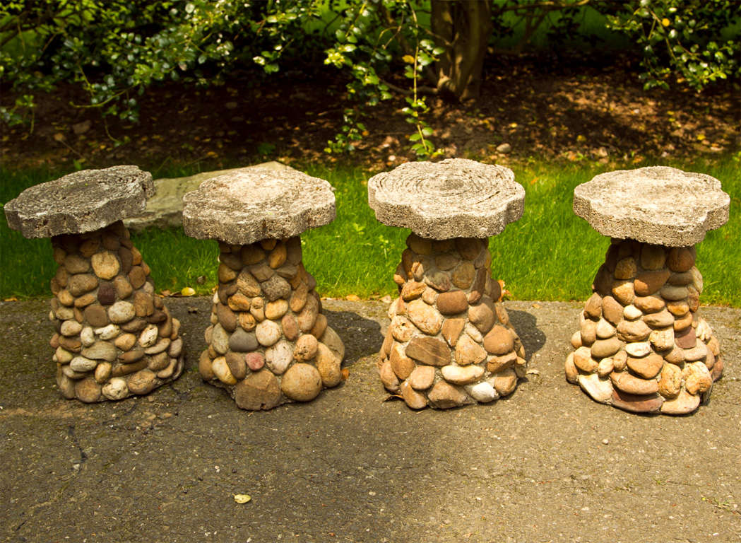French Set of Four Stone Stools