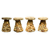 Set of Four Stone Stools