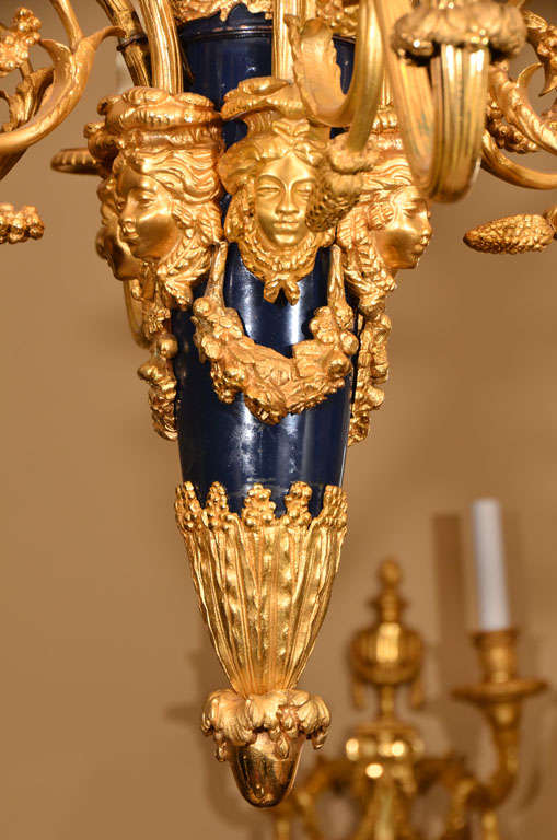 19th Century 19th c Louis  Phillippe bronze dore chandelier