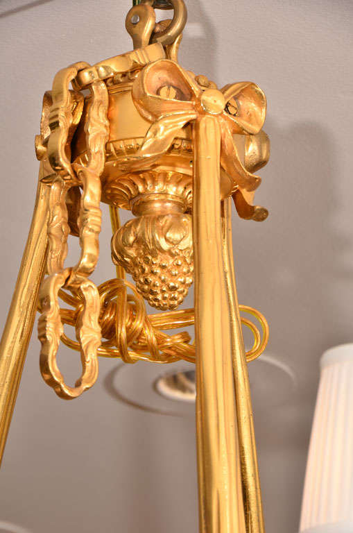 Bronze 19th c Louis  Phillippe bronze dore chandelier