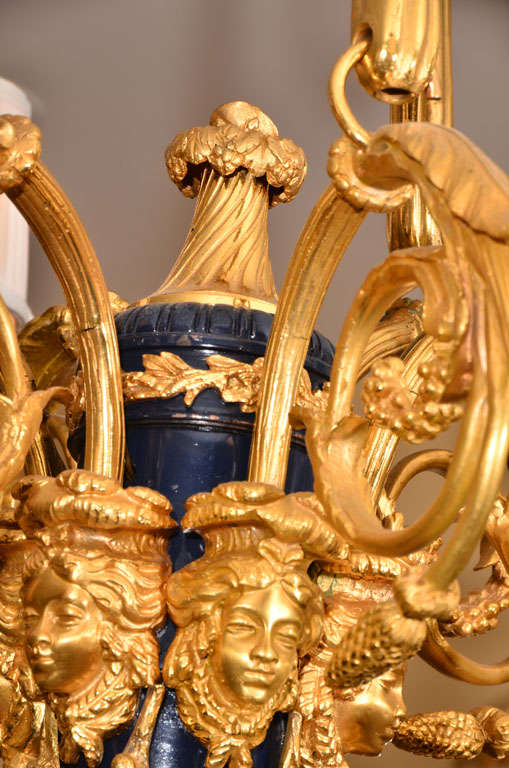 19th c Louis  Phillippe bronze dore chandelier 1