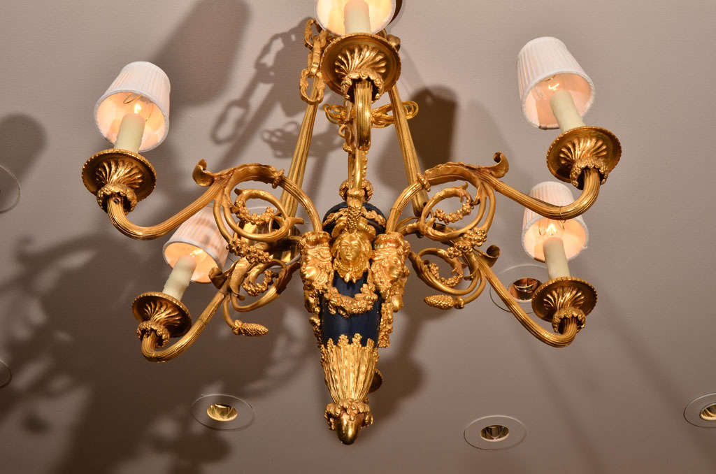 19th c Louis  Phillippe bronze dore chandelier 2