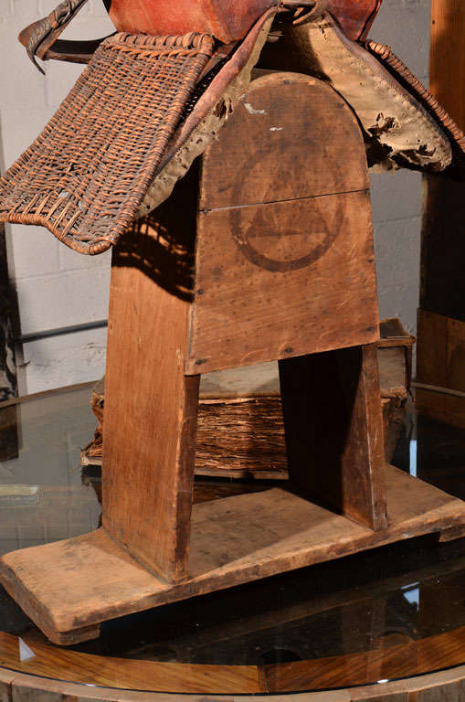 19th Century Child's Wicker Pony Saddle