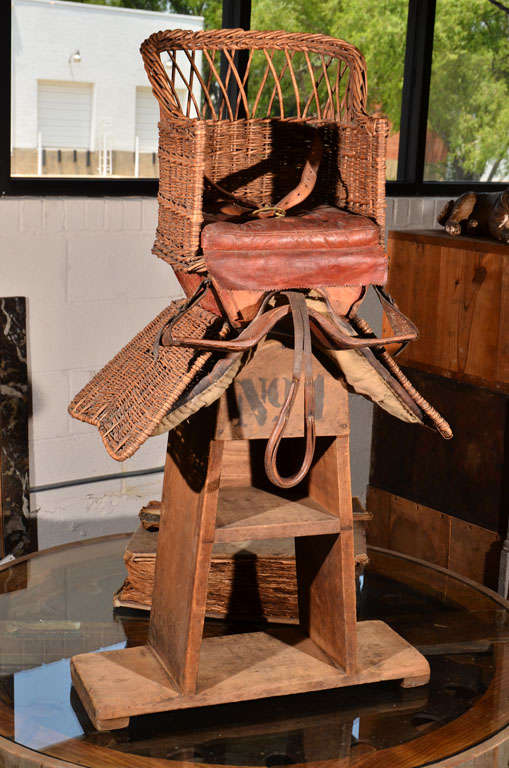 Child's Wicker Pony Saddle (pictures on a mercantile stand not included)