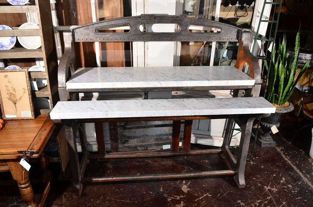 Leather Cutter repurposed as shelving unit