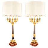 Pair of Charles X Candelabra as Lamps