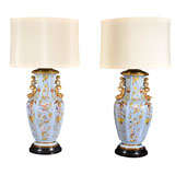 Pair of Porcelain Vases as Lamps