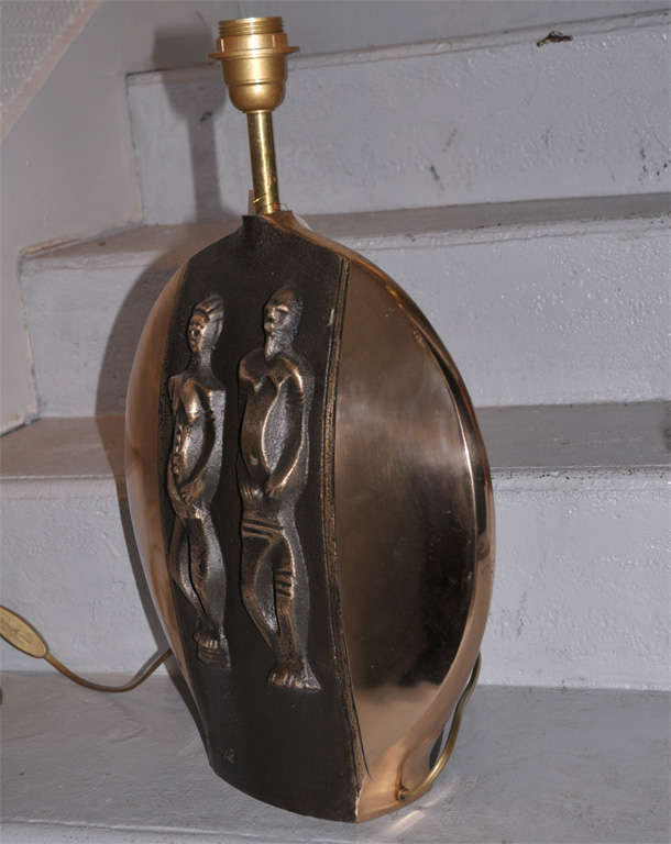 French 1970s Bronze Lamp For Sale