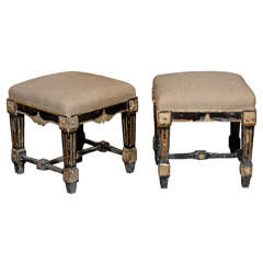 Pair of French Upholstered Stools - SOLD