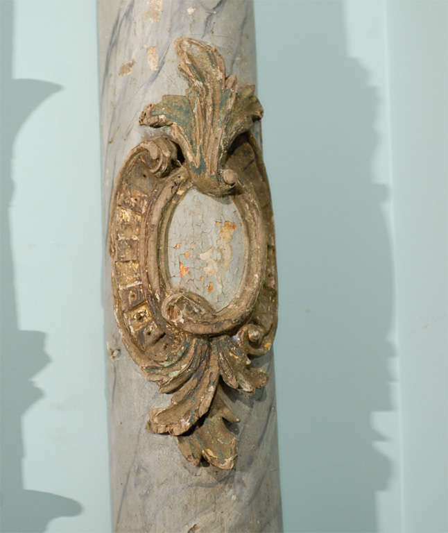 19th Century Pair of Italian Decorative Semi-Columns
