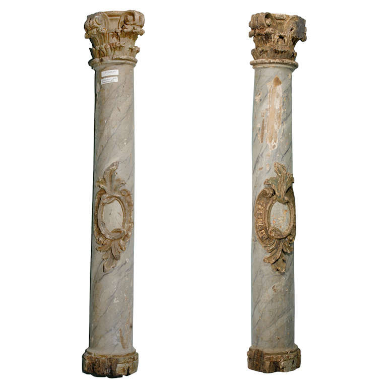 Pair of Italian Decorative Semi-Columns
