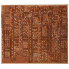 Pre Columbian Chancay Geometric Painted Textile Panel