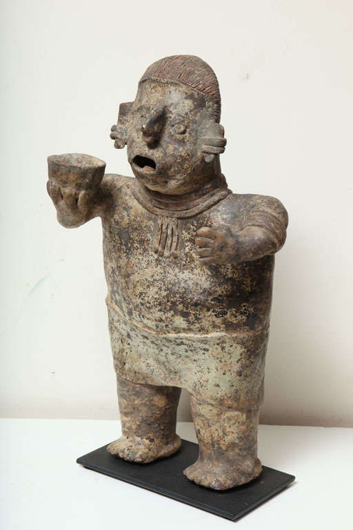 Mexican Pre Columbian Nayarit Pottery Standing Mourner Figure For Sale