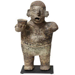 Antique Pre Columbian Nayarit Pottery Standing Mourner Figure