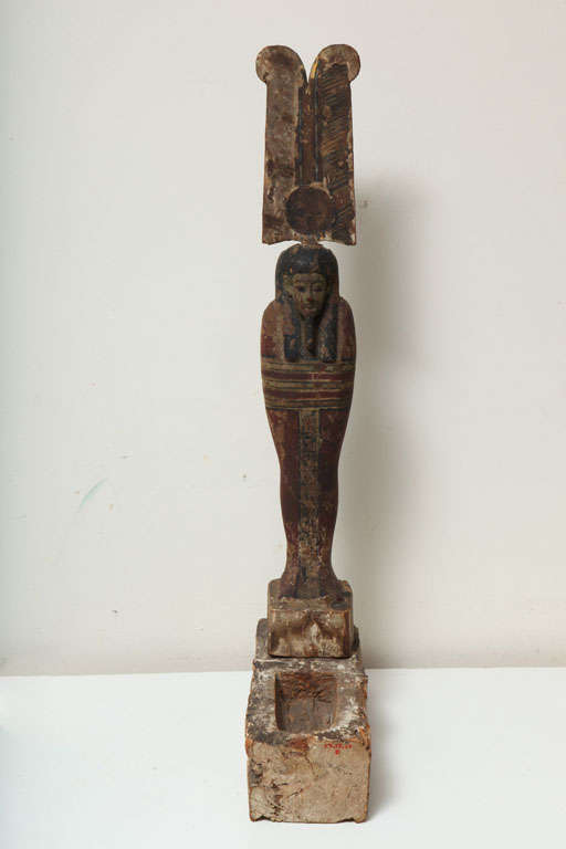 Ancient Egyptian Polychrome Wood Ptah Soker Osiris  Shrine