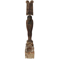 Ancient Egyptian Polychrome Wood Ptah Soker Osiris  Shrine