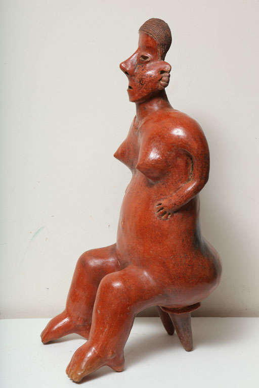 Large Nayarit Pottery Important Female Effigy Figure