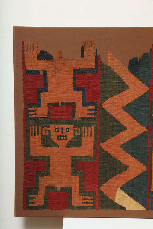 Pre Columbian Nazca Graphic Four Figure Textile  Panel For Sale 1