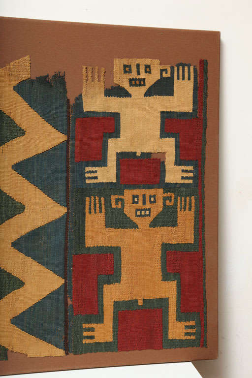 Pre Columbian Nazca Graphic Four Figure Textile  Panel For Sale 3